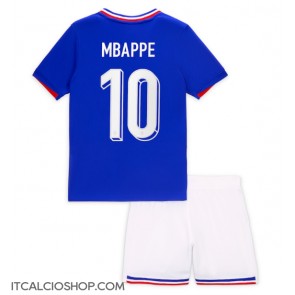 Francia Kylian Mbappe #10 Prima Maglia Bambino Europei 2024 Manica Corta (+ Pantaloni corti)